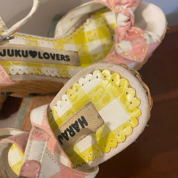 Harajuku Lovers Picnic Gingham Platforms RARE size 7 - Picture 5 of 5